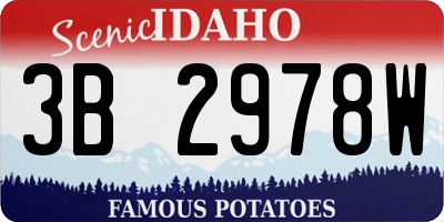 ID license plate 3B2978W