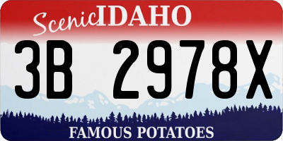 ID license plate 3B2978X