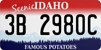 ID license plate 3B2980C