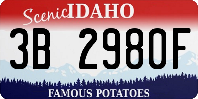 ID license plate 3B2980F