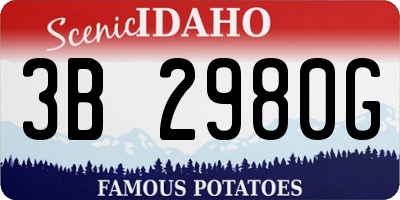 ID license plate 3B2980G