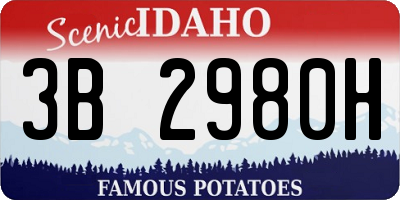ID license plate 3B2980H