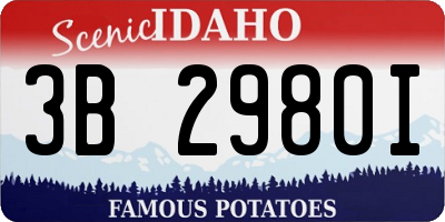 ID license plate 3B2980I
