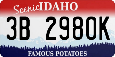 ID license plate 3B2980K