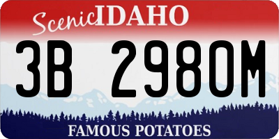 ID license plate 3B2980M