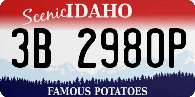 ID license plate 3B2980P