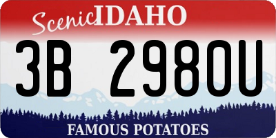 ID license plate 3B2980U