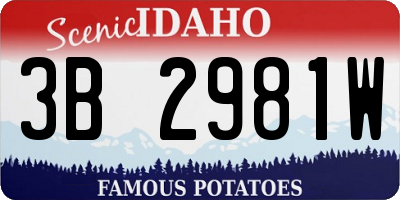 ID license plate 3B2981W