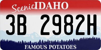 ID license plate 3B2982H