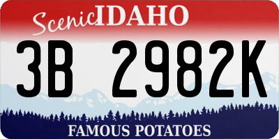 ID license plate 3B2982K