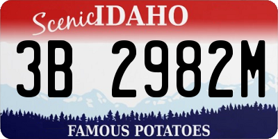 ID license plate 3B2982M