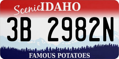 ID license plate 3B2982N