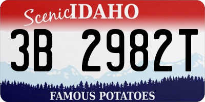 ID license plate 3B2982T