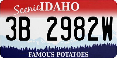 ID license plate 3B2982W