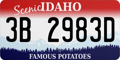 ID license plate 3B2983D
