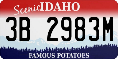 ID license plate 3B2983M