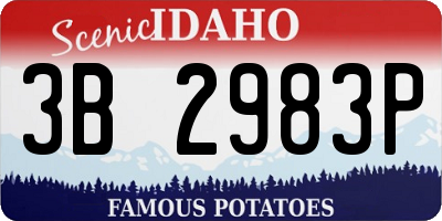 ID license plate 3B2983P