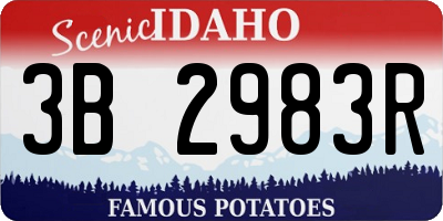 ID license plate 3B2983R