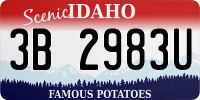 ID license plate 3B2983U