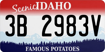 ID license plate 3B2983V