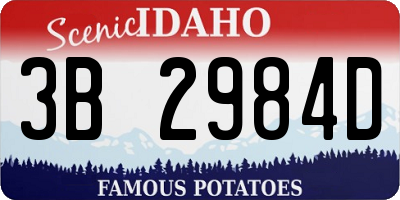 ID license plate 3B2984D