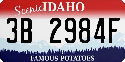 ID license plate 3B2984F