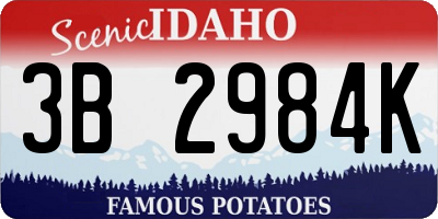 ID license plate 3B2984K