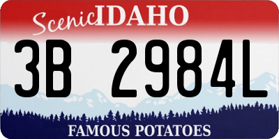 ID license plate 3B2984L