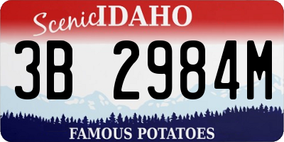ID license plate 3B2984M
