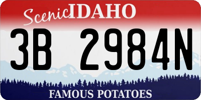 ID license plate 3B2984N