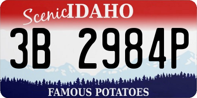 ID license plate 3B2984P