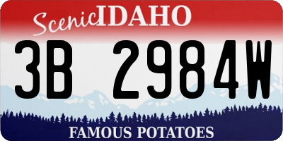 ID license plate 3B2984W