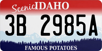 ID license plate 3B2985A