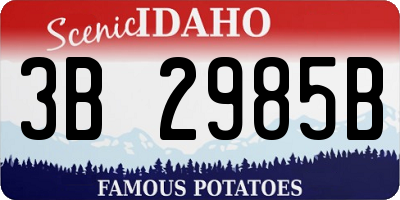 ID license plate 3B2985B