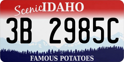 ID license plate 3B2985C