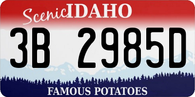 ID license plate 3B2985D