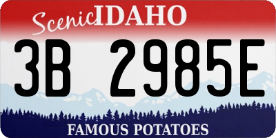 ID license plate 3B2985E