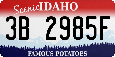 ID license plate 3B2985F