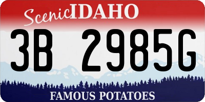 ID license plate 3B2985G