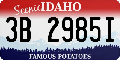 ID license plate 3B2985I