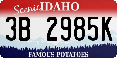 ID license plate 3B2985K