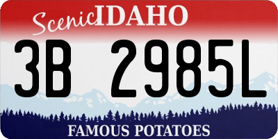 ID license plate 3B2985L
