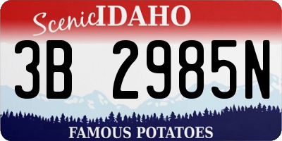 ID license plate 3B2985N