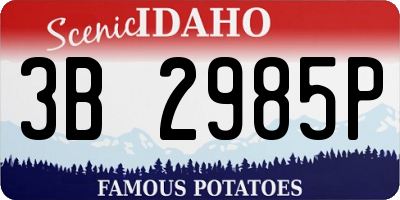 ID license plate 3B2985P