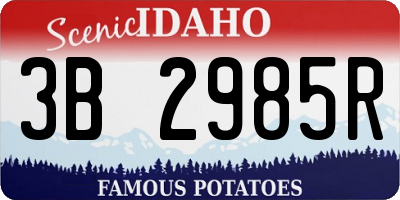 ID license plate 3B2985R