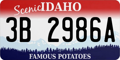 ID license plate 3B2986A