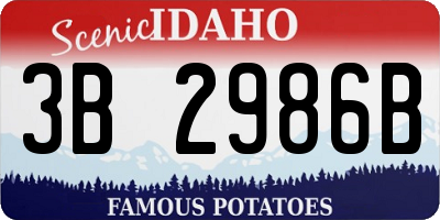 ID license plate 3B2986B