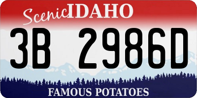 ID license plate 3B2986D