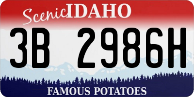 ID license plate 3B2986H
