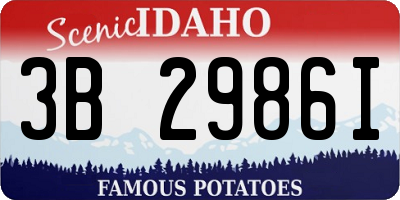 ID license plate 3B2986I